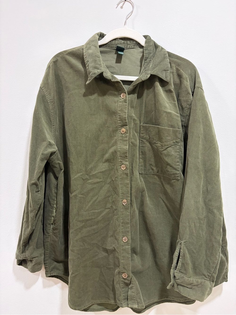 wild fable Olive Green Corduroy Utility Shirt Jacket